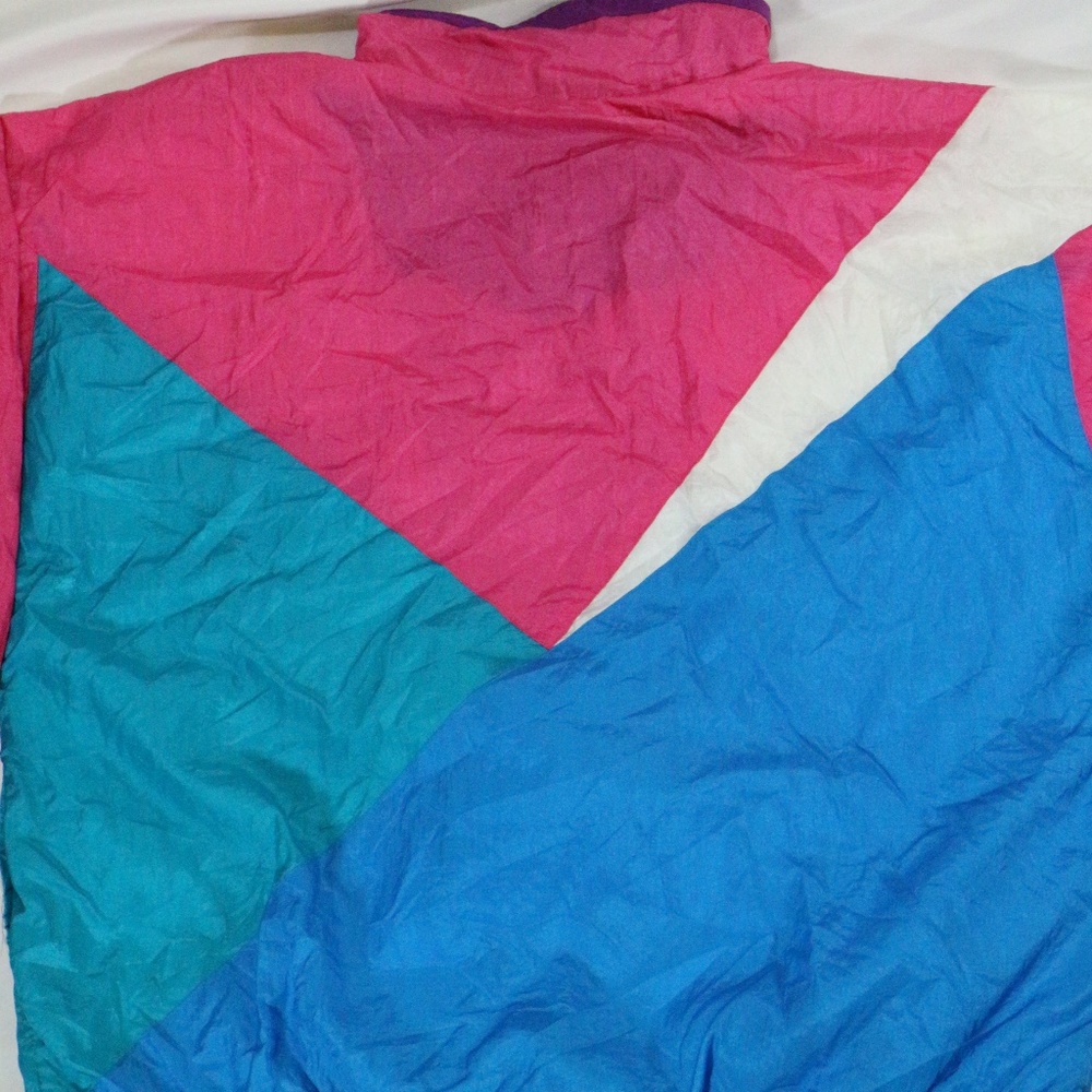 VTG BOCCO Multicolor Colorblock Windbreaker Jacket Sz Large - Picture 7 of 8
